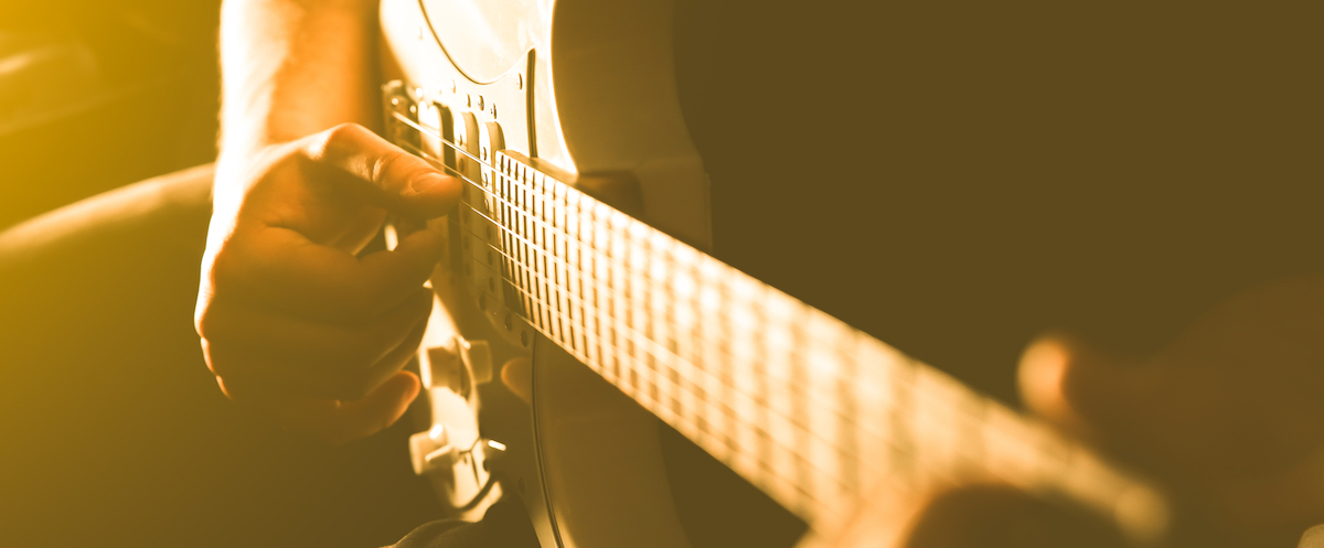 Practicing guitar